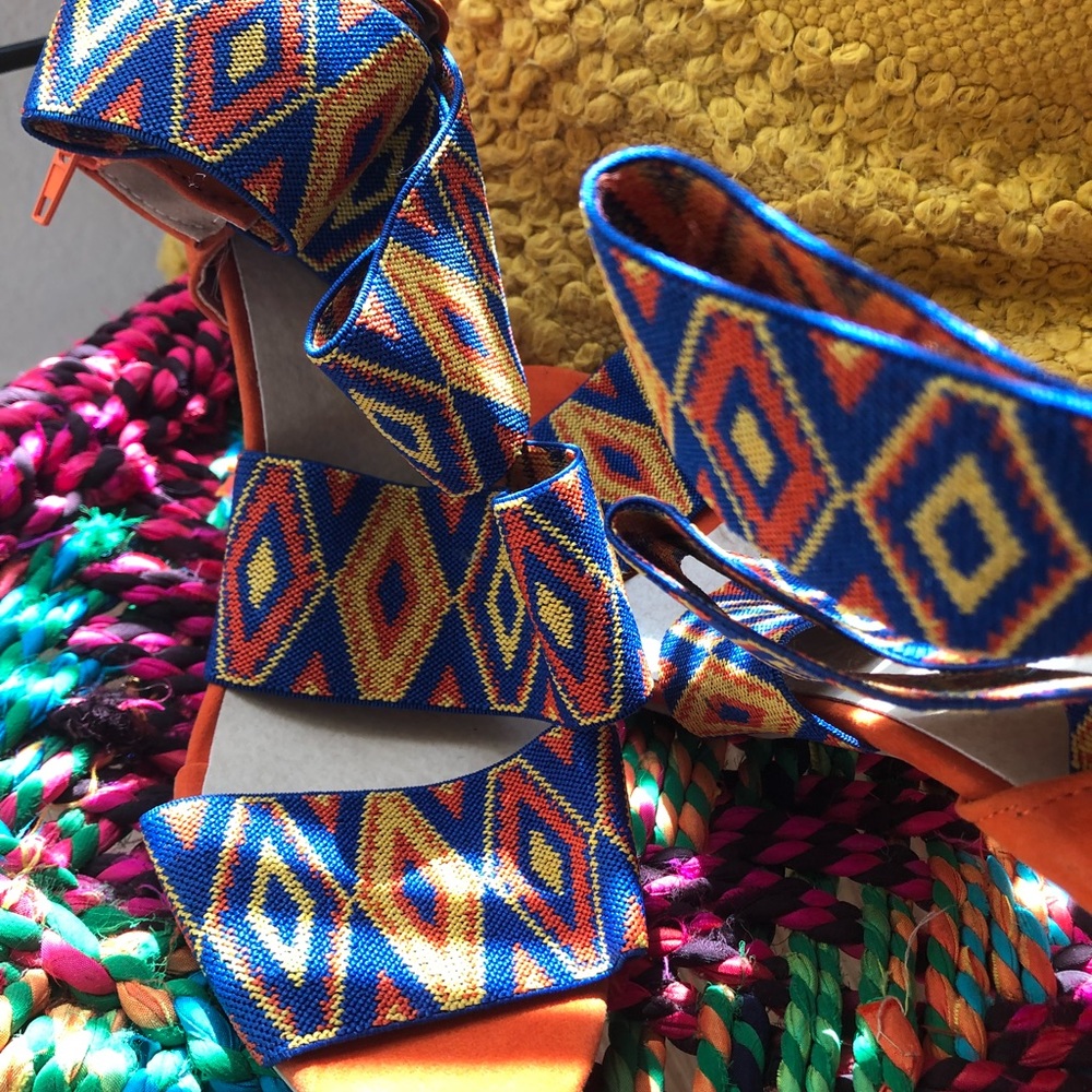 African print sandals